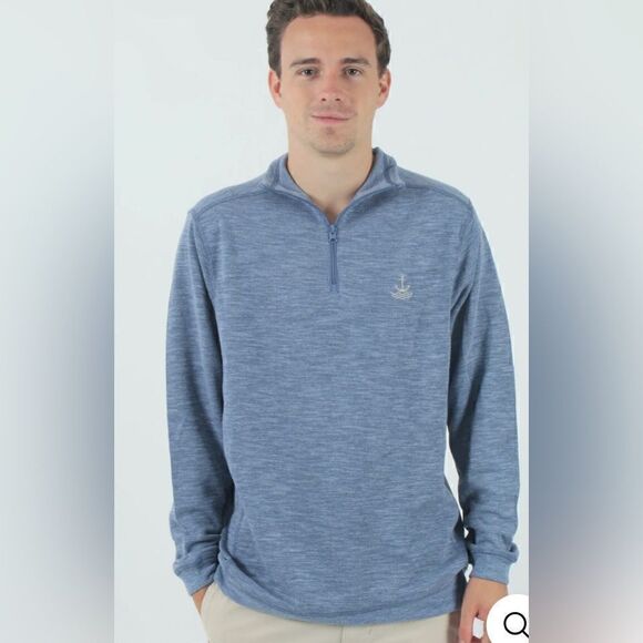 Anchor Boys All Time 1/4 Zip Bijou Blue Heather NWOT - Picture 1 of 7